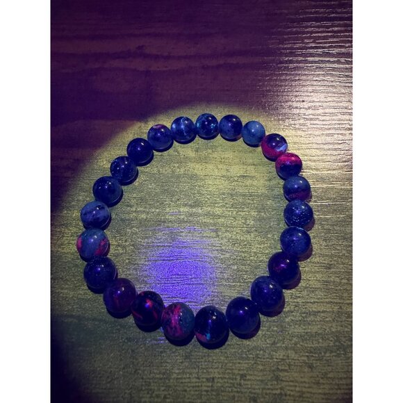 Natural Ruby Zoisite Stretch Bracelet 8mm Beads Stone Crystal Glows 6.75" - Picture 5 of 9